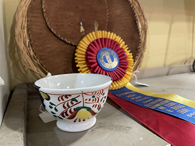 vintage blue ribbons